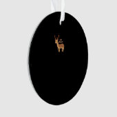 レトロなクラシックスタイルの「Oh Deer Oh Dear」 オーナメント (正面)