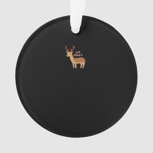 レトロなクラシックスタイルの「Oh Deer Oh Dear」 オーナメント (正面)
