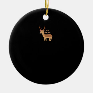 レトロなクラシックスタイルの「Oh Deer Oh Dear」 セラミックオーナメント
