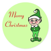 レトロなクリスマスおとぎの国のエルフステッカー