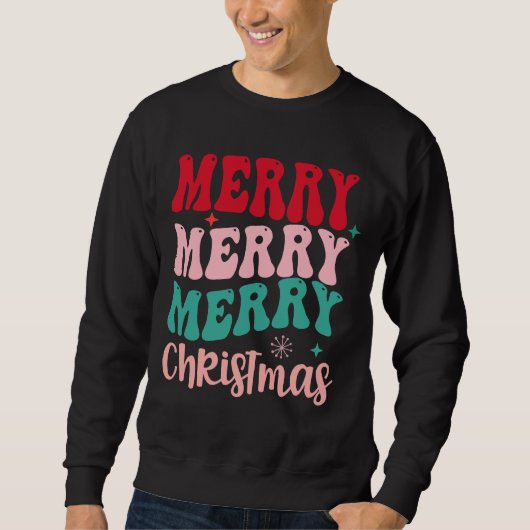 レトロなクリスマスおめでとう スウェットシャツ (正面)
