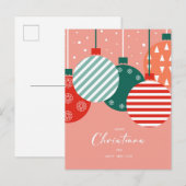 レトロなクリスマスのオーナメント - クラシックなホリデーの魅力 シーズンポストカード (正面/裏面)