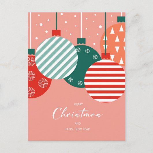 レトロなクリスマスのオーナメント - クラシックなホリデーの魅力 シーズンポストカード (正面)