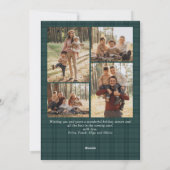 レトロなクリスマスのチェック柄 フォト ギフト5枚 シーズンカード (裏面)