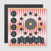 レトロなクリスマスのマグネットカード (正面/裏面)