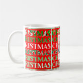 レトロなクリスマスの家族写真パターン コーヒーマグカップ (左)
