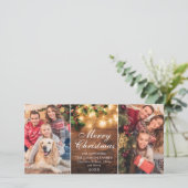 レトロなクリスマスの挨拶カード　もみの木と農村風景 シーズンカード (スタンド正面)