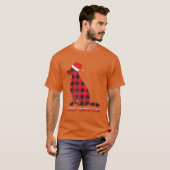 レトロなクリスマスの犬 Tシャツ (正面フル)