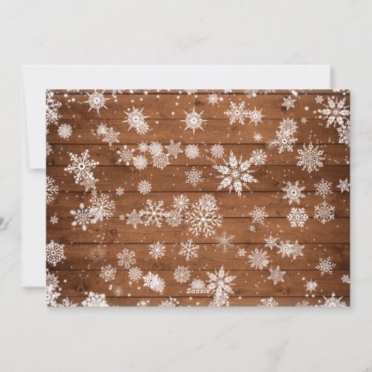 レトロなクリスマスの赤いトラックの素朴な3枚の写真のグリーティング シーズンカード (裏面)