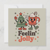 レトロなクリスマスの雰囲気 爽快な ヴィンテージ ホリデー カード (正面)