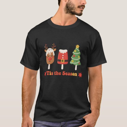 レトロなクリスマスアイスのホリデーシーズン Tシャツ (正面)
