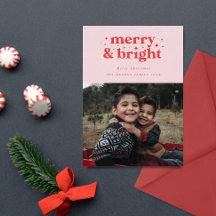 レトロなクリスマスカード 明るい家族のクリスマス