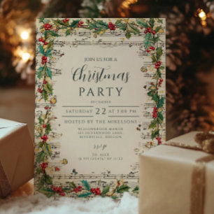 レトロなクリスマスキャロルの歌手たち ホリデー 招待状