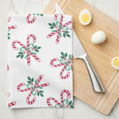 レトロなクリスマスキャンディー キッチンタオル (四つ折り)