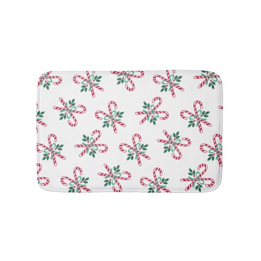 レトロなクリスマスキャンディ バスマット (正面)