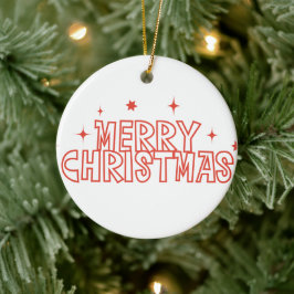 レトロなクリスマスタイポグラフィ セラミックオーナメント