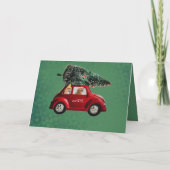 レトロなクリスマスツリーと一緒にお家に帰る犬たち シーズンカード (裏面)