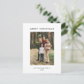 レトロなクリスマスツリーの写真を使ったホリデーグリーティング ポストカード (スタンド正面)