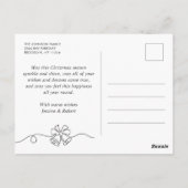 レトロなクリスマスツリーの写真を使ったホリデーグリーティング ポストカード (裏面)