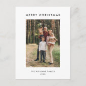 レトロなクリスマスツリーの写真を使ったホリデーグリーティング ポストカード (正面)