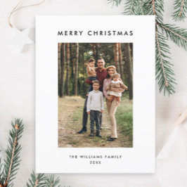 レトロなクリスマスツリーの写真を使ったホリデーグリーティング ポストカード