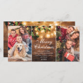 レトロなクリスマスツリーの飾りとミストルートのクラシックなクリスマスグリーティング シーズンカード (正面/裏面)