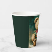 レトロなクリスマステディベア 紙コップ (正面)