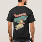 レトロなクリスマスバナナスキー漫画 Tシャツ (裏面)