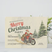 レトロなクリスマスパーティーカード 招待状 (スタンド正面)