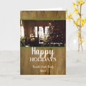 レトロなクリスマスホリデーのラスティックな雰囲気 カード (黄色い花)