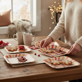 レトロなクリスマスホリデー ハローリージョリー タイポグラフィ ペーパープレート