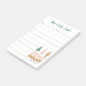 レトロなクリスマス私の毎日のゴールプランナーが並んだ ポストイット (アングル)