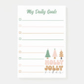 レトロなクリスマス私の毎日のゴールプランナーが並んだ ポストイット (正面)