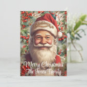 レトロなクリスマス サンタクロース シーズンカード (スタンド正面)