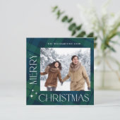 レトロなクリスマス タルタン プリント 2 枚組 グリーティングカード シーズンカード (スタンド正面)