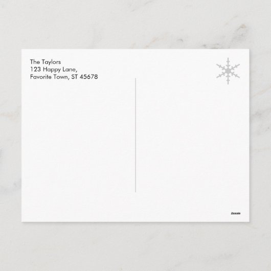 レトロなクリスマス ツリー デコレーション - ティール カッパー ネイビー シーズンポストカード (裏面)