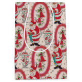 レトロなクリスマス ミディアムペーパーバッグ (正面)