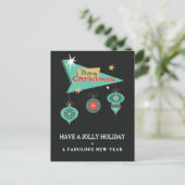 レトロなクリスマス メリークリスマス ビルボード グリーティングカード シーズンポストカード (スタンド正面)