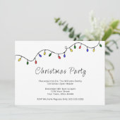 レトロなクリスマス ライト ホリデー パーティー 招待状 (スタンド正面)