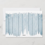 レトロなクリスマス ラスティック ブルー ウッド 3 フォト 挨拶 シーズンカード (裏面)