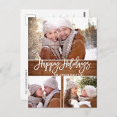 レトロなクリスマス　ルースチック　3枚の写真を使ったグリーティングカード ポストカード (正面/裏面)