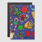 レトロなクリスマス ヴィンテージ カラフル 青 赤 緑 (正面/裏面)