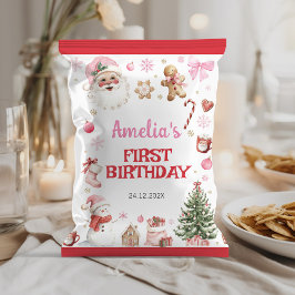 レトロなクリスマス 冬の誕生日 チップ袋ラッパー チラシ