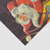 レトロなクリスマス、宇宙船のサンタクロース 薄葉紙 (詳細)
