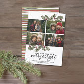 レトロなクリスマス 松の枝 写真4枚 シーズンカード