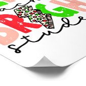 レトロなクリスマス 楽しい先生 明るい生徒たち ポスター (角)
