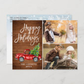 レトロなクリスマス 赤いトラックのポストカード2枚セット ポストカード (正面/裏面)