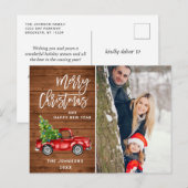 レトロなクリスマス 赤いトラックのポストカード ポストカード (正面/裏面)