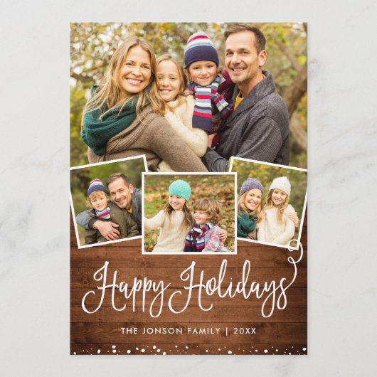 レトロなクリスマス 赤いトラックのポストカード 4枚の写真 シーズンカード (正面)