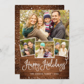 レトロなクリスマス 赤いトラックのポストカード 4枚の写真 シーズンカード (正面/裏面)